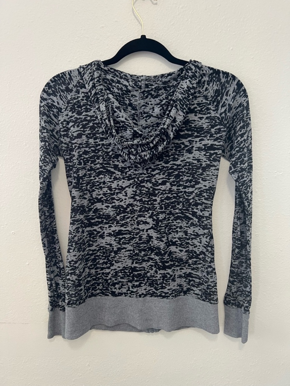 Arizona Jean Co Gray Black Zip Up Hoodie Size Small Lightweight Fitted - Picture 6 of 7